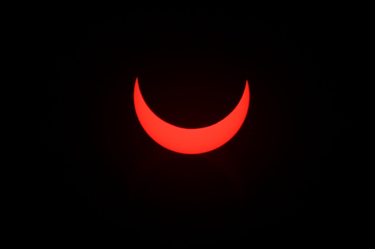 Eclipse solar anular en Honduras. Foto: EFE.