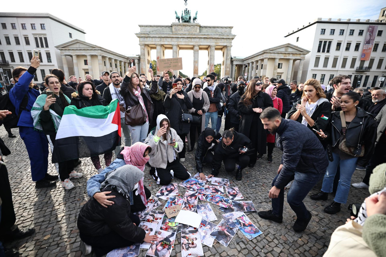 Manifestación en Berlín por el conflicto en Israel. Foto: EFE.