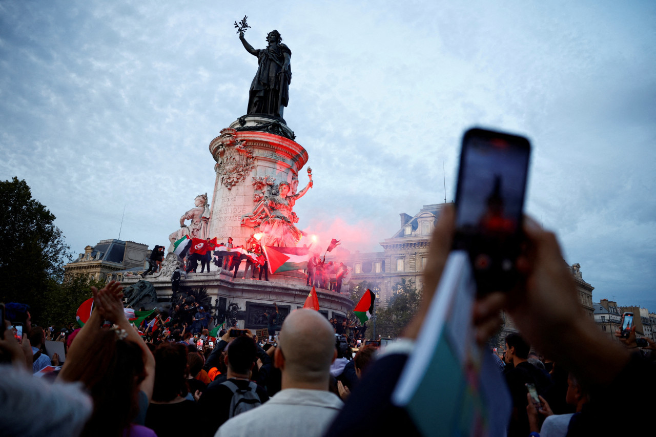 A pesar de la prohibición, realizan manifestación propalestina en Francia. Foto: Reuters.
