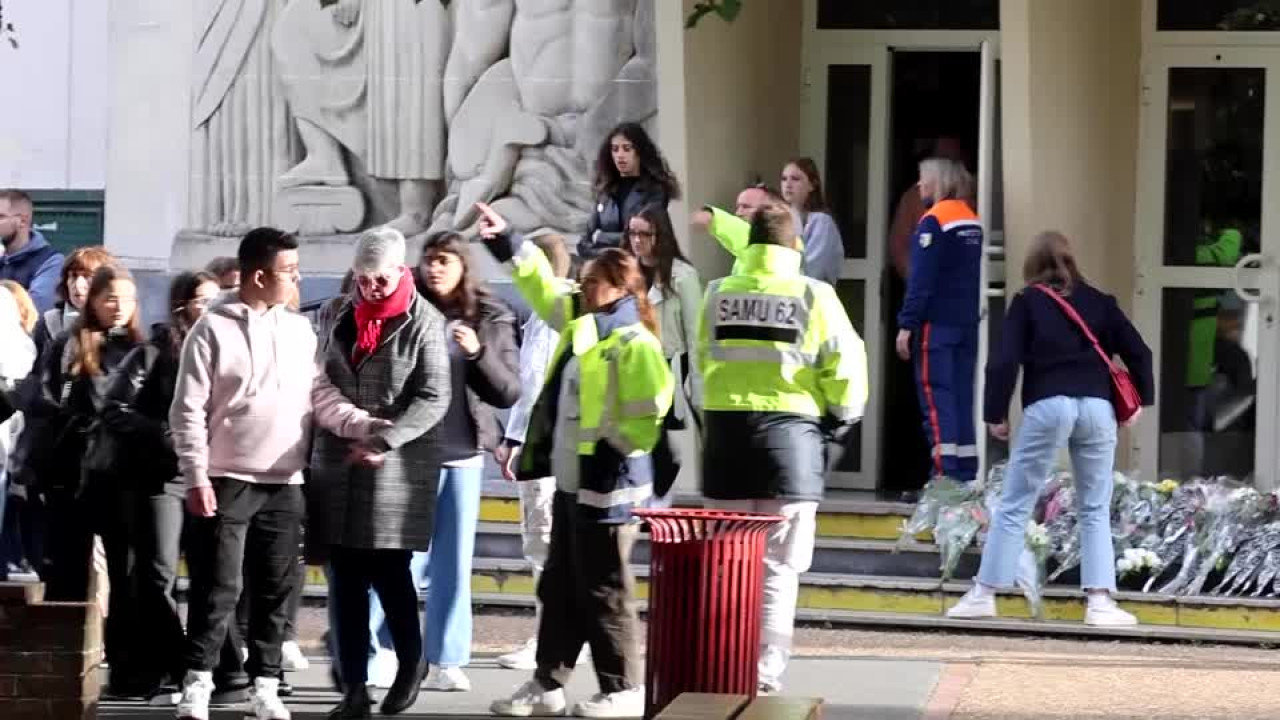 Asesinato de docente en escuela de Arrás, Francia. Foto: Reuters.