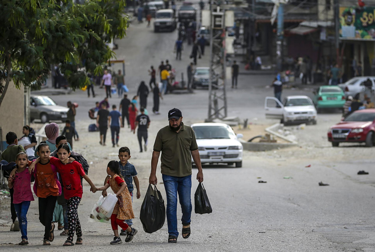 Desplazados por el conflicto entre Israel y Hamas. Foto: EFE.