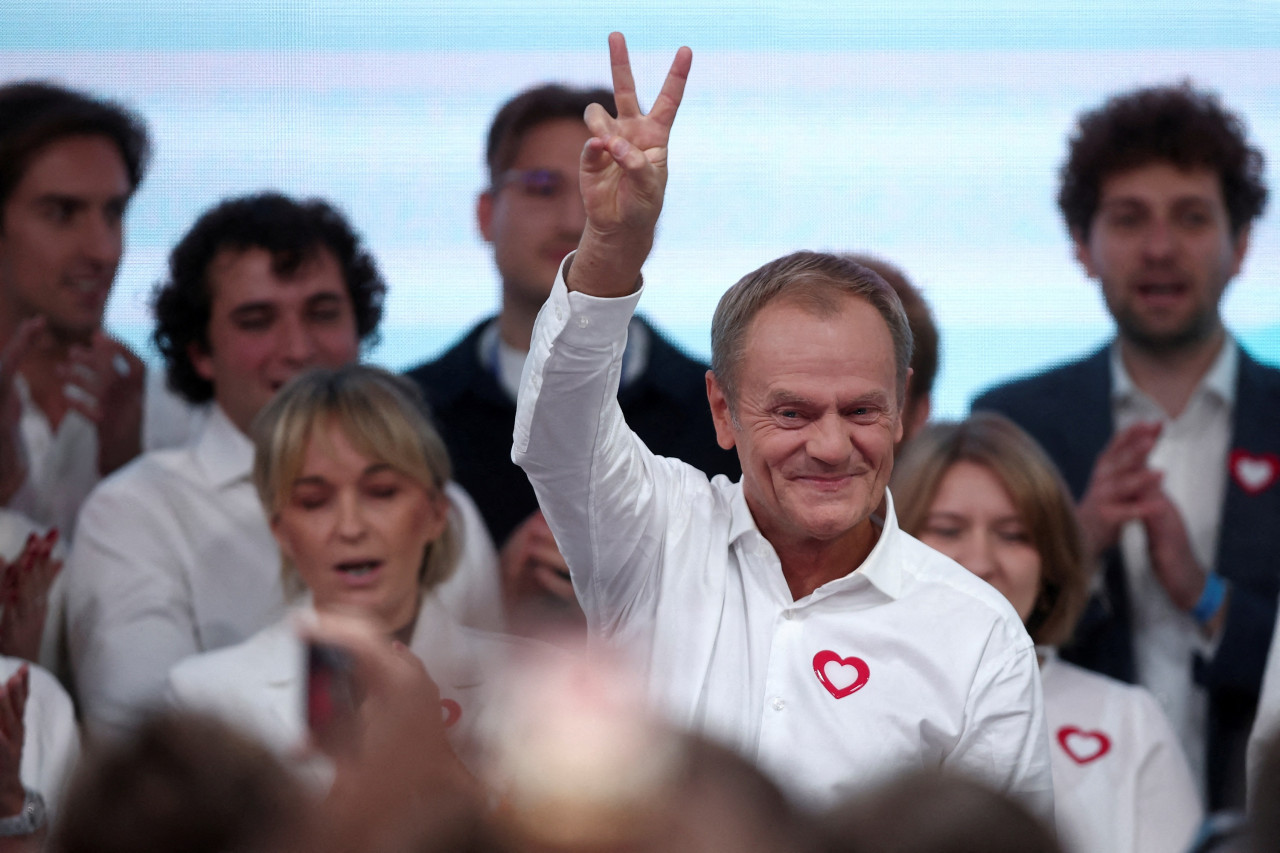 Festejo de la oposición al Gobierno en Polonia. Foto: Reuters.