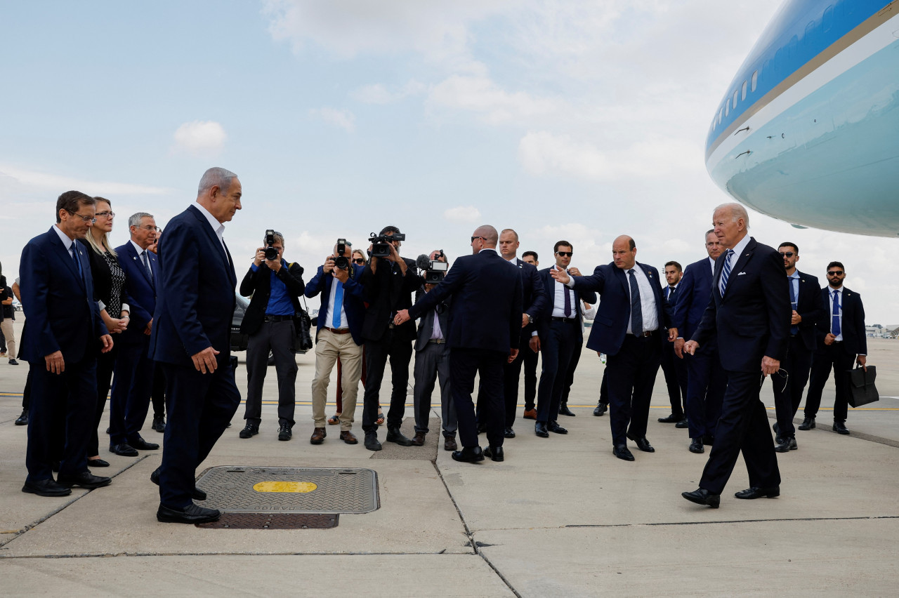 Benjamín Netanyahu y Joe Biden en Israel. Foto: Reuters.