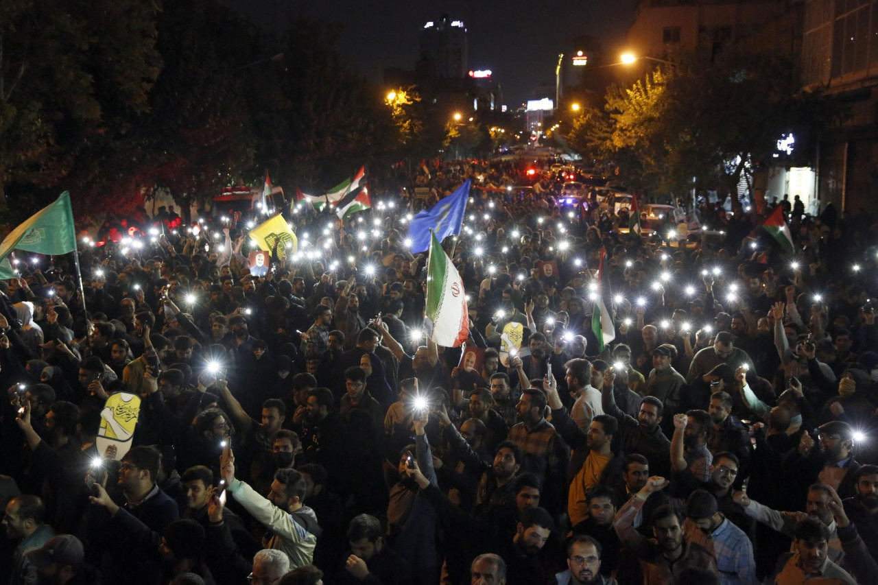 Manifestaciones a favor de Palestina en Irán. Foto: EFE.