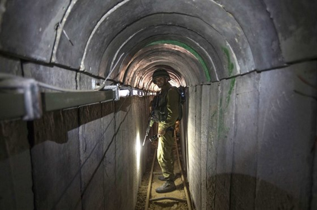Túneles que utiliza Hamas para la guerra con Israel.