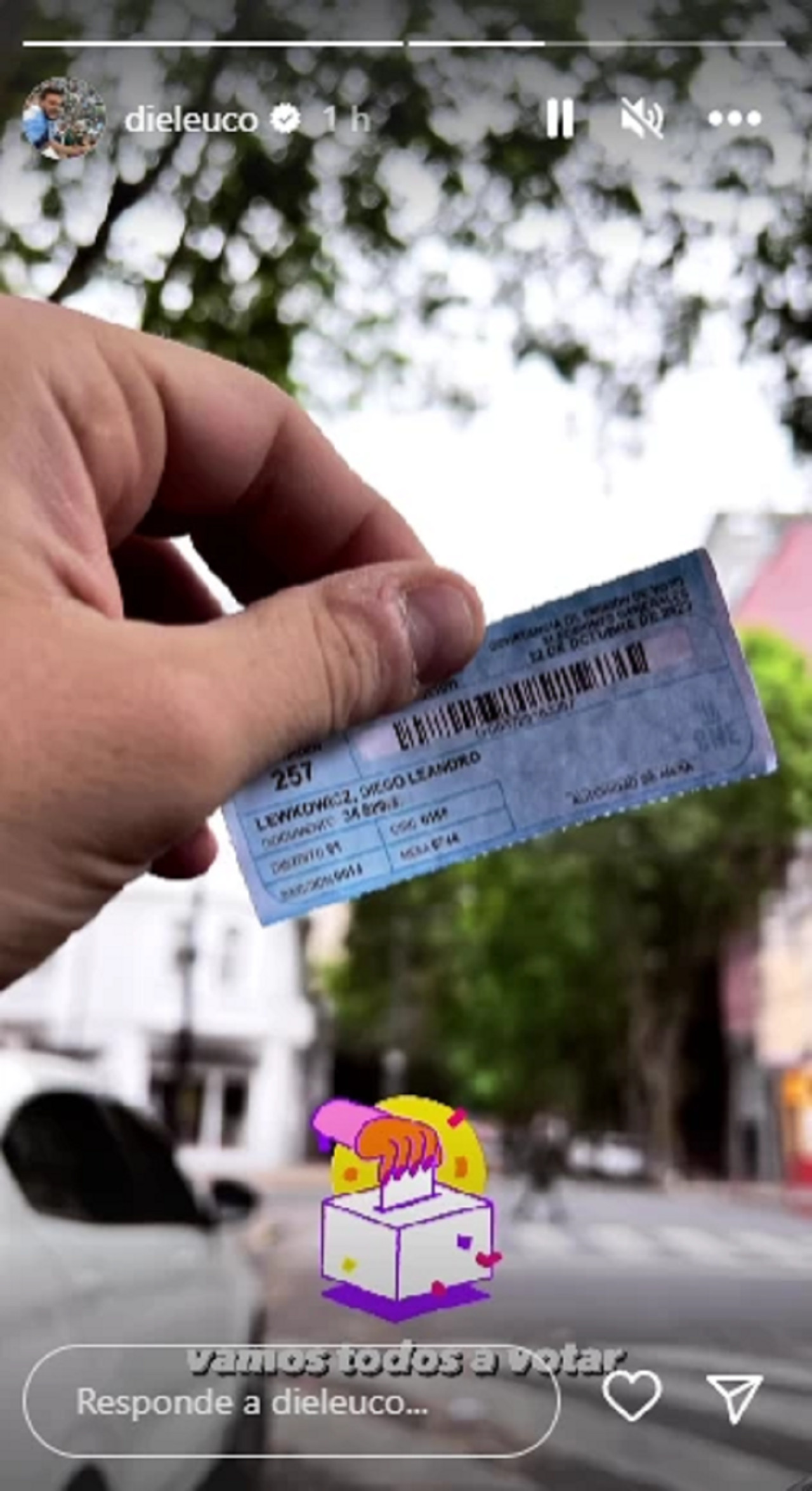 Diego Leuco fue a votar. Foto: NA.