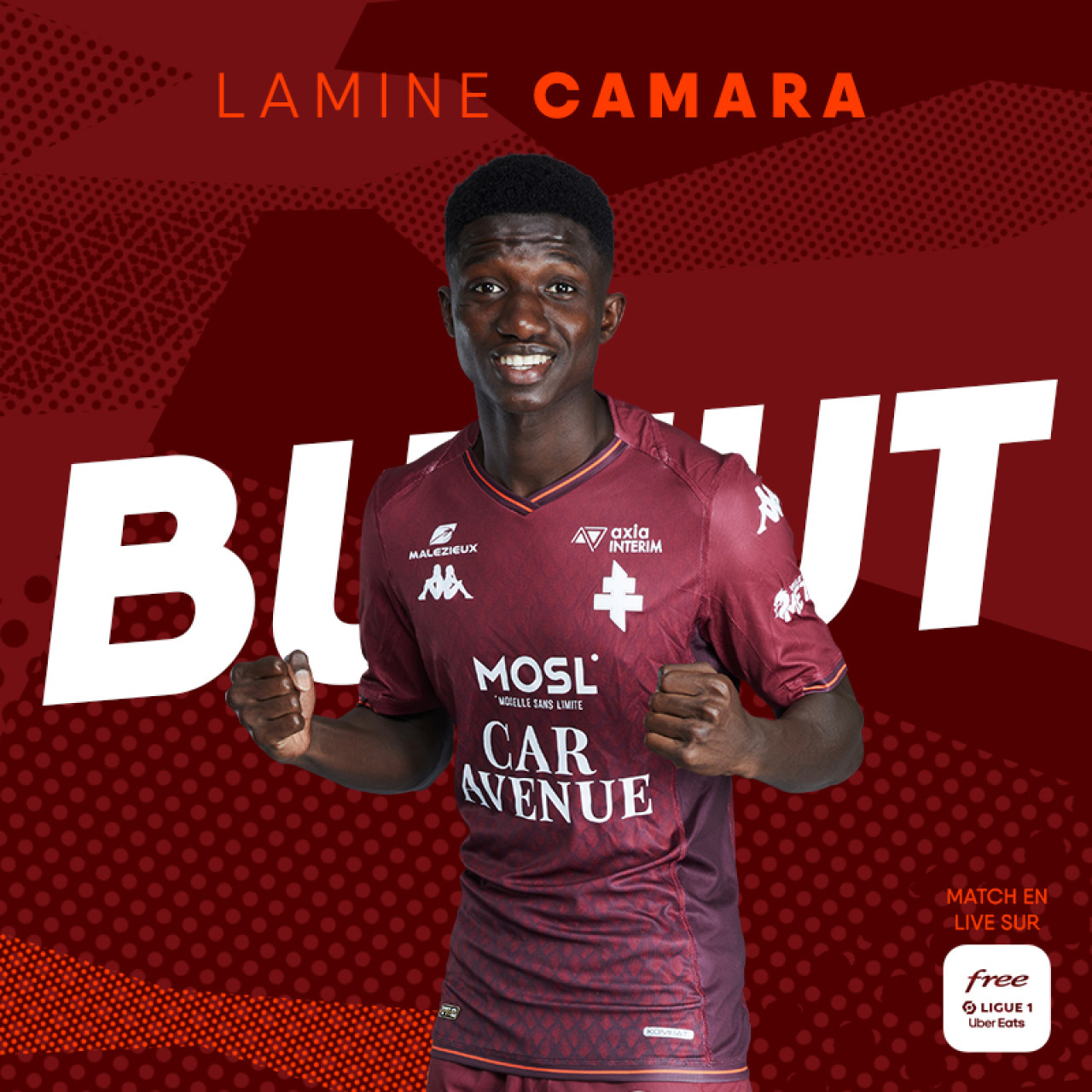 Lamine Camara, jugador del Metz. Foto: Twitter.