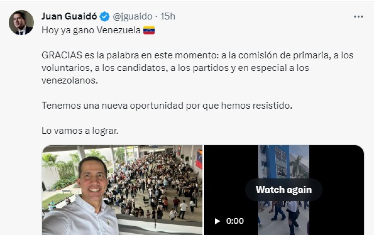 Juan Guaidó. Foto: captura Twitter.