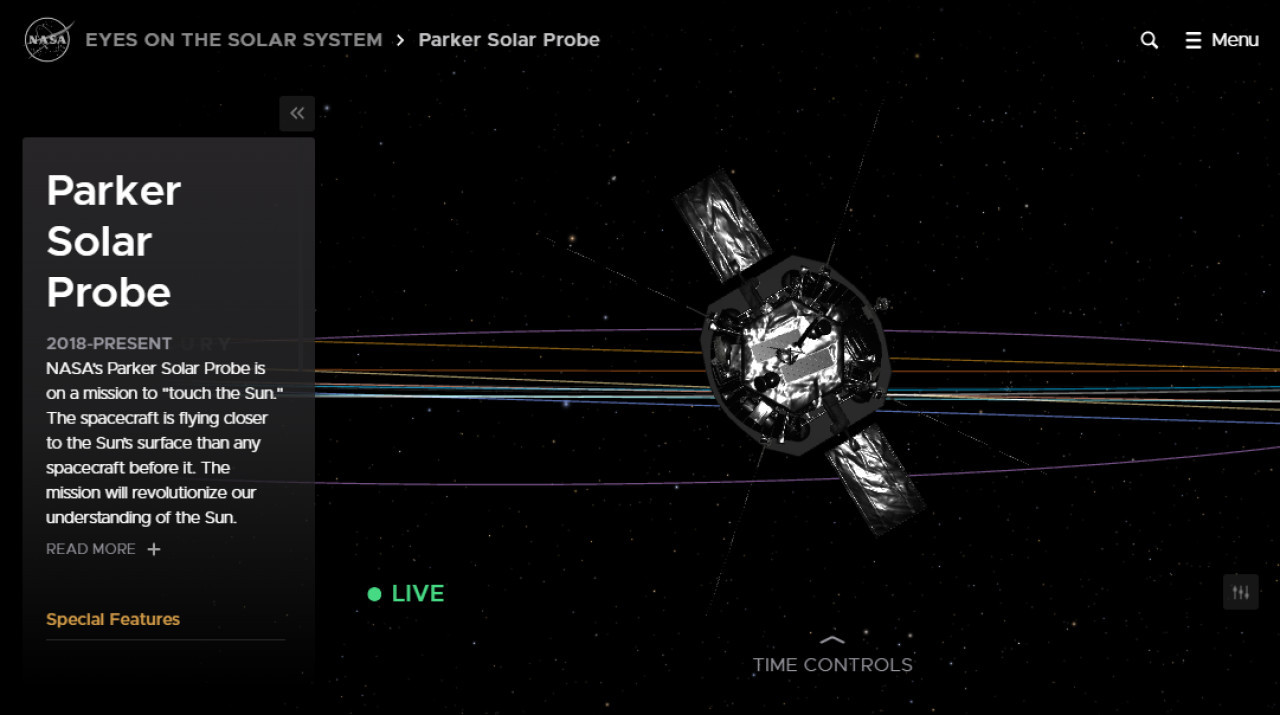 El sitio web de la NASA explica cómo funciona la "Parker Solar Probe". Foto: NASA.