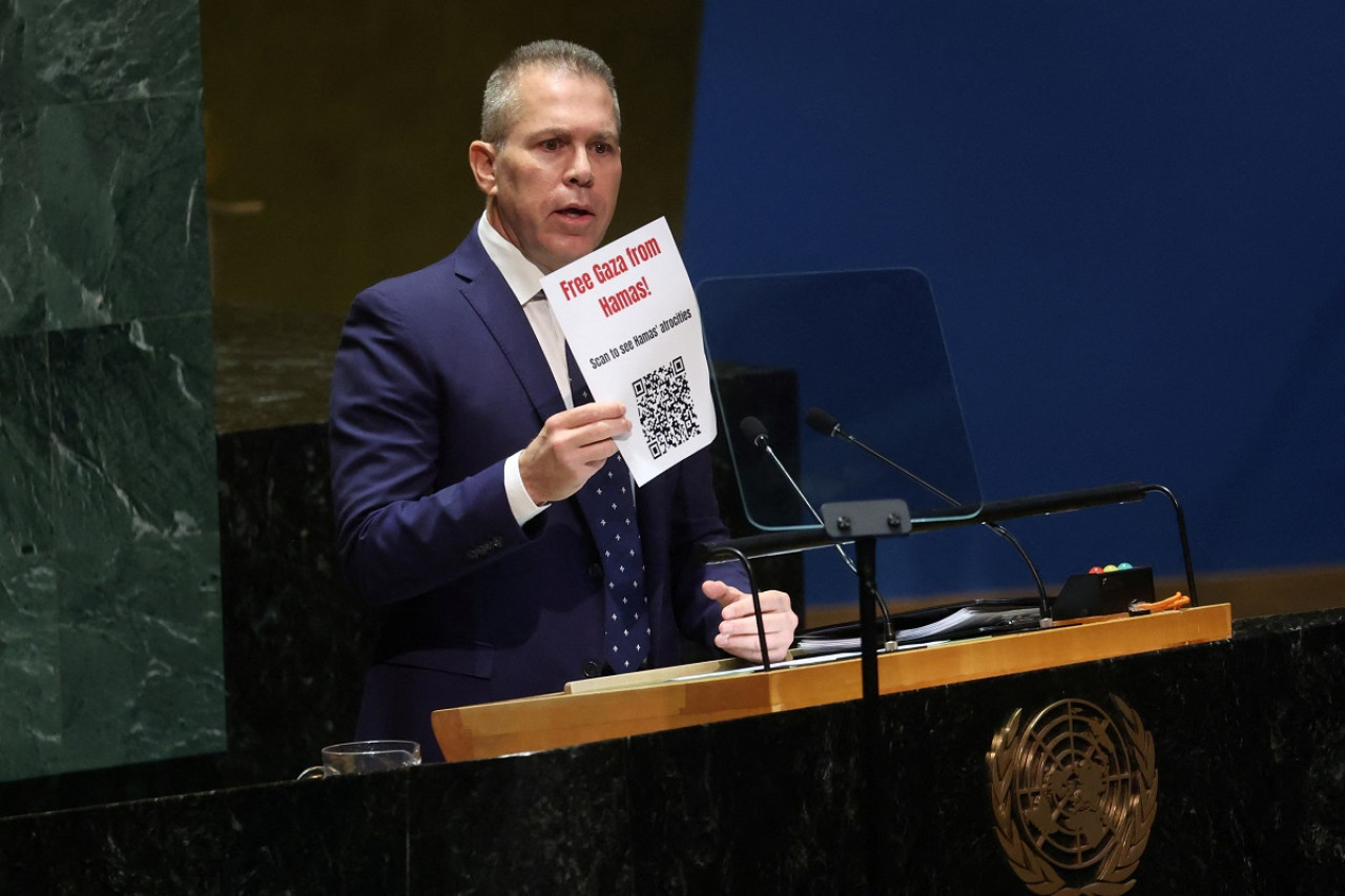 Gilad Erdan, el embajador de Israel en la ONU. Foto: Reuters.