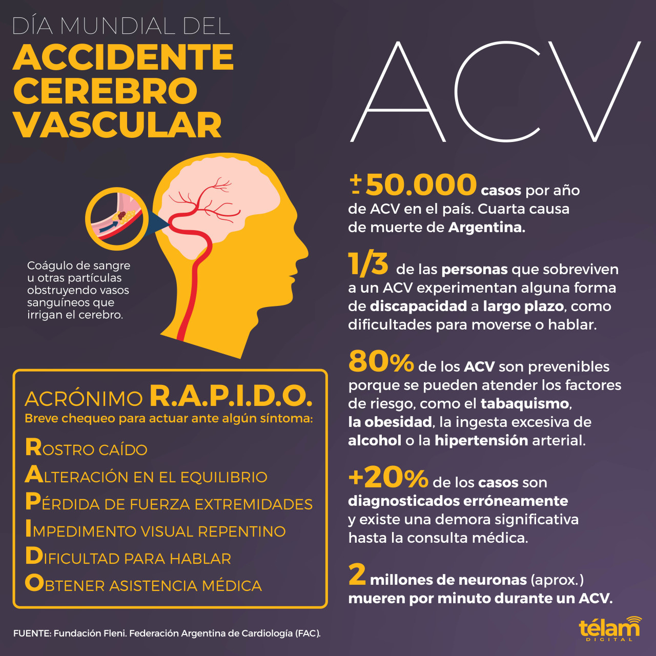 Día Internacional del ACV. Foto: Télam.