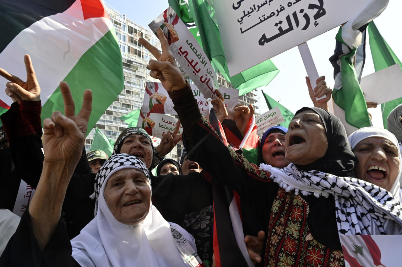 Protestas en Líbano en solidaridad con el pueblo palestino, en medio del actual conflicto entre Israel y Hamás en la Franja de Gaz. Efe