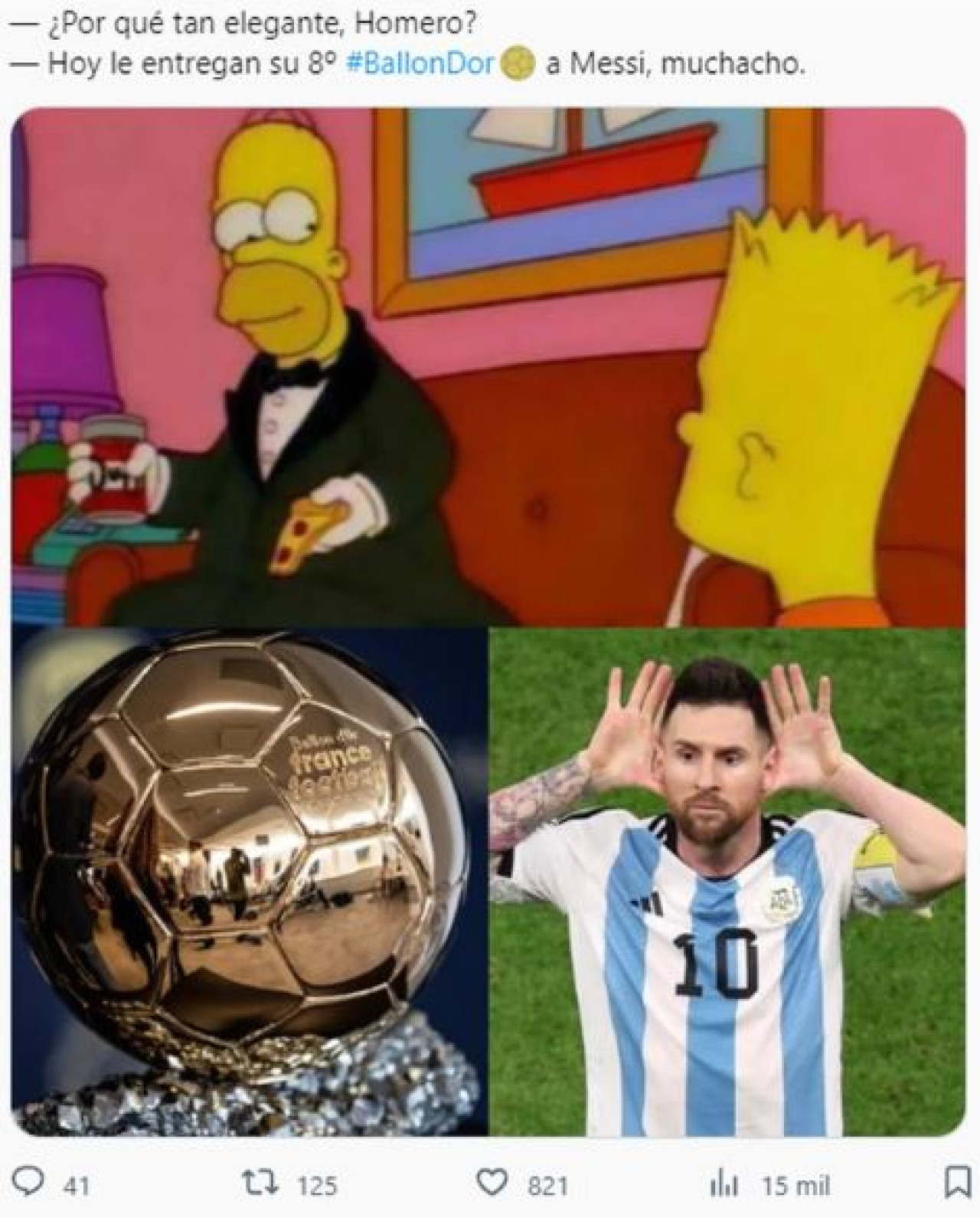 Memes Balón de Oro 2023. Foto: Twitter