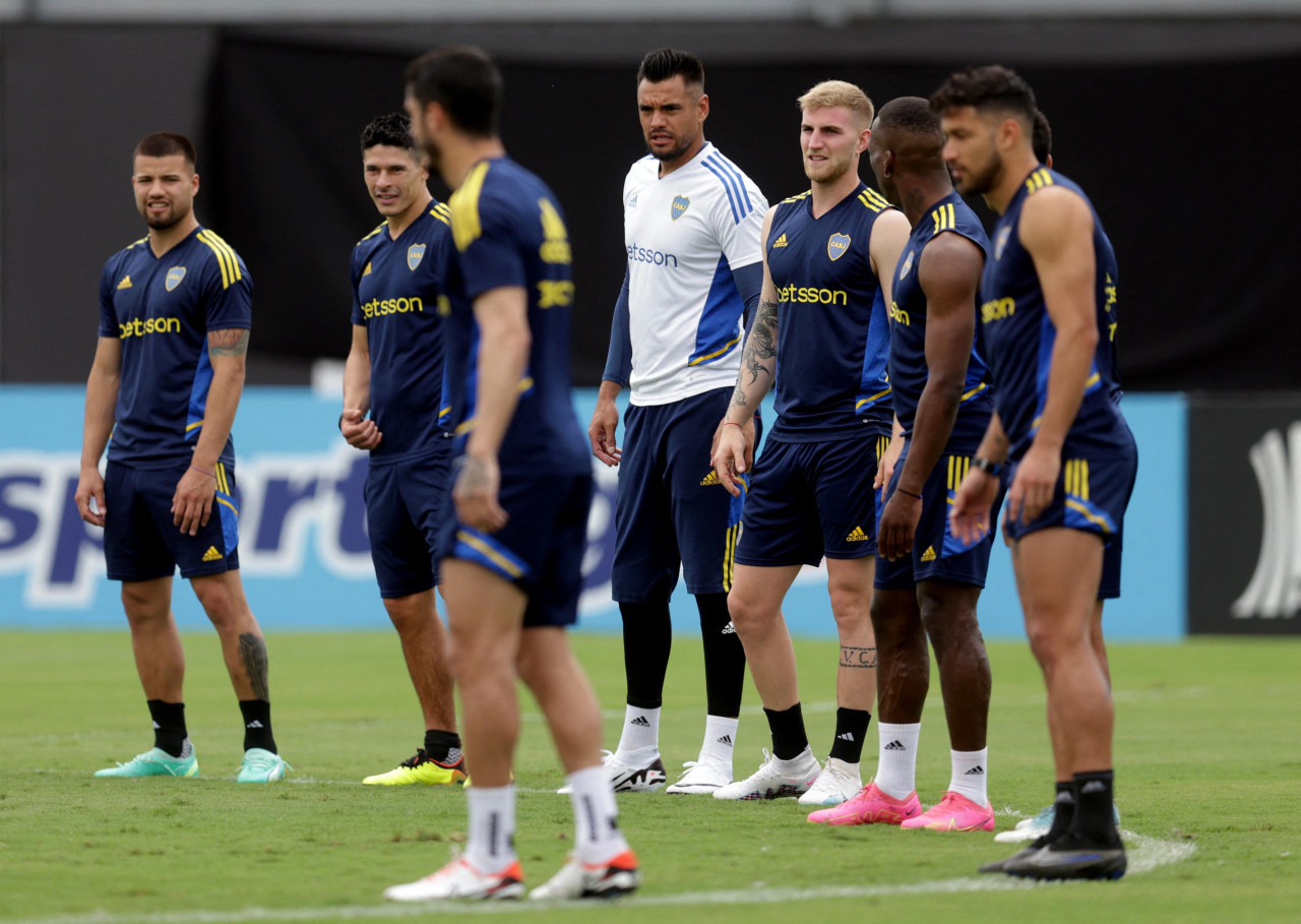 Entrenamiento de Boca en Brasil. Foto: NA