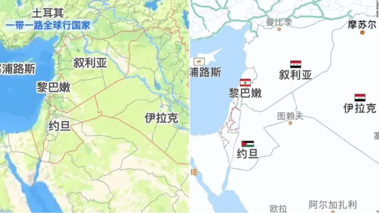Mapas chinos que omiten a Israel. Fotos: capturas.