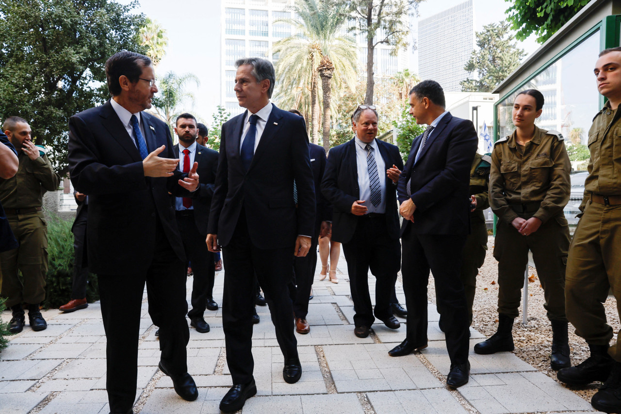 El secretario de Estado de Estados Unidos, Antony Blinken, en su visita a Israel. Foto: Reuters.