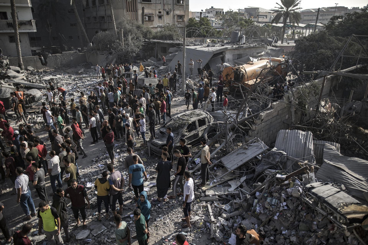 Bombardeos en Gaza. Foto: EFE.