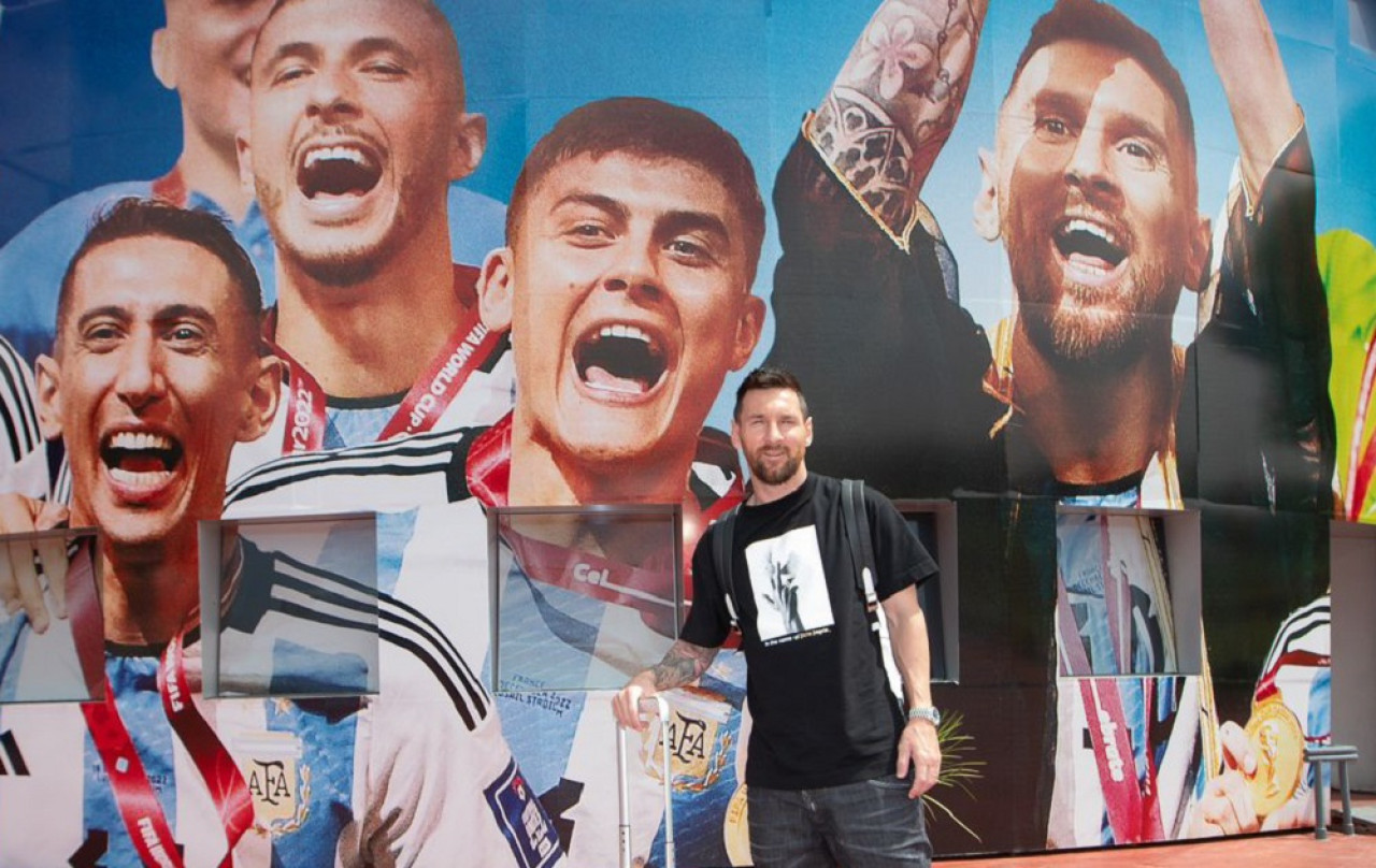 Lionel Messi en el predio de AFA. Foto: NA.
