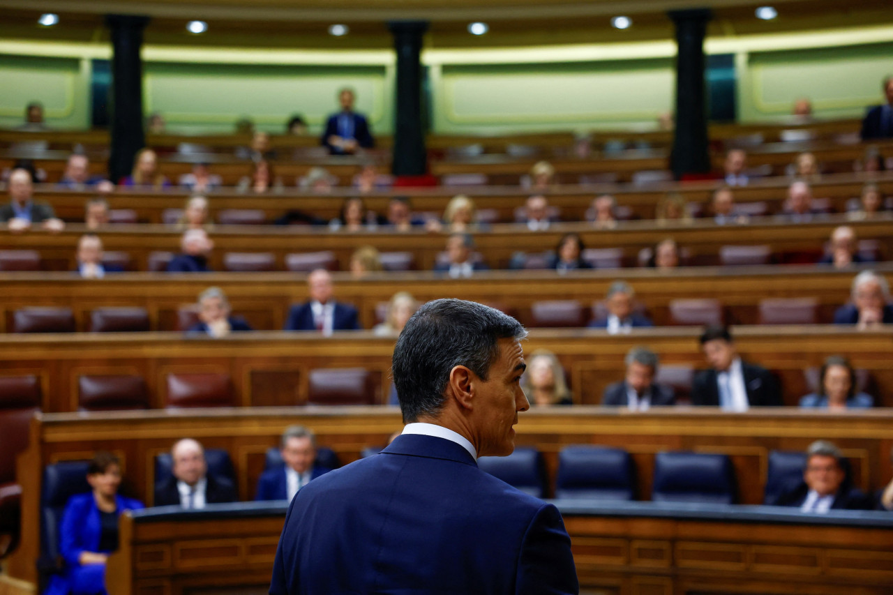 Pedro Sánchez en el congreso de España. Foto: Reuters.