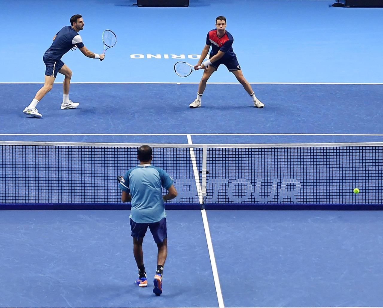 Horacio Zeballos y Marcel Granollers en el ATP Finals 2023. Foto: EFE.