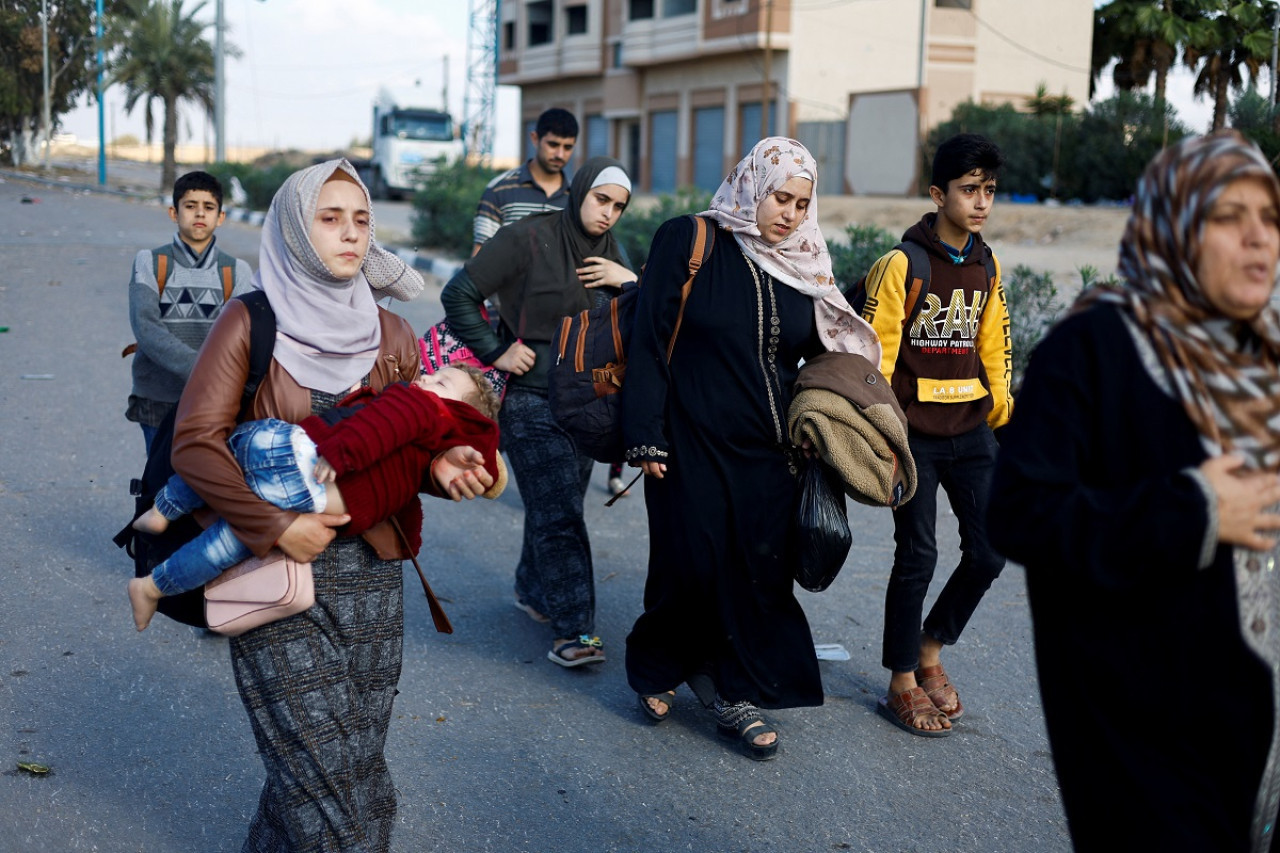 Desplazados en la Franja de Gaza. Foto: Reuters.