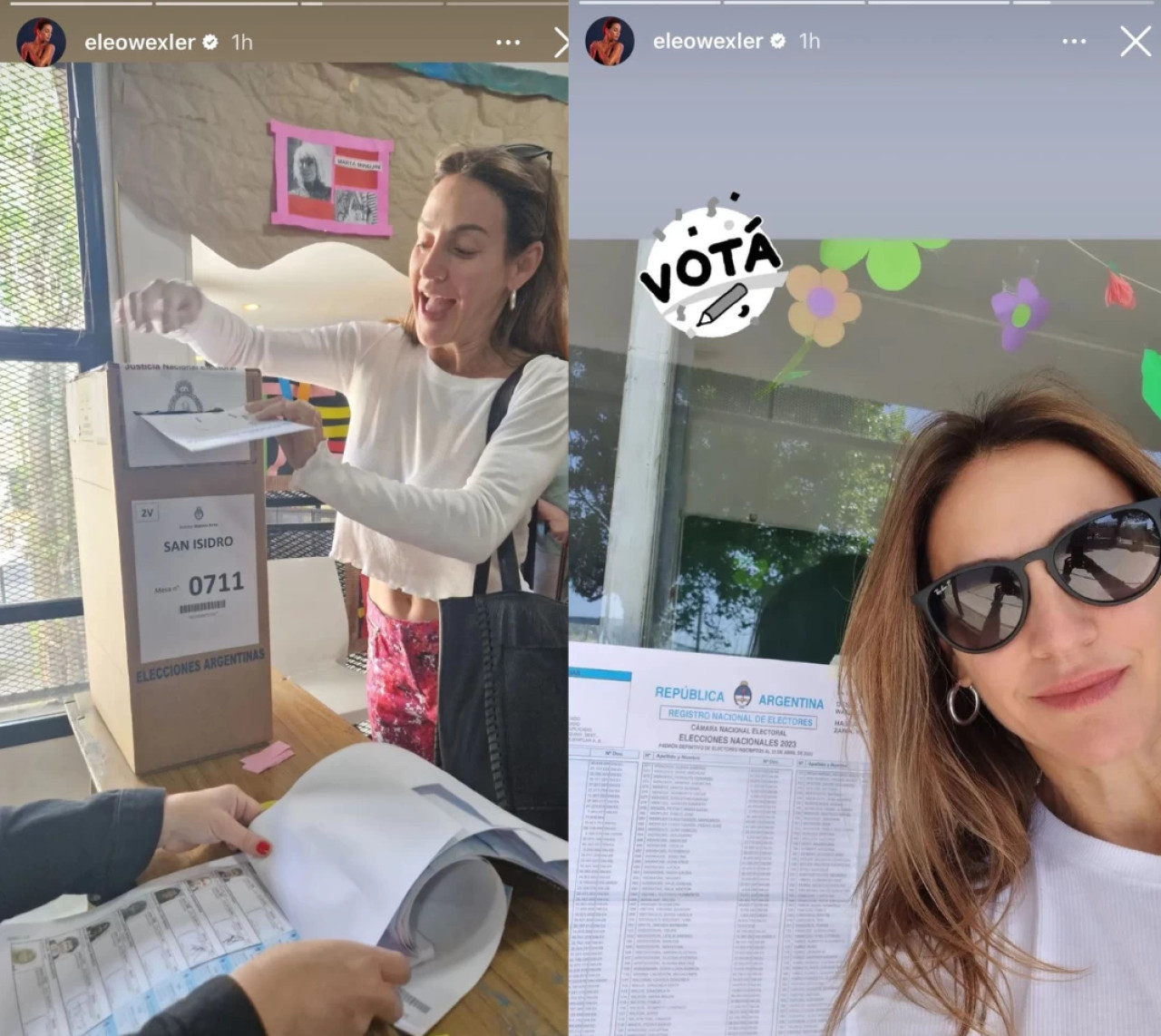 Famosos votando. Foto: Instagram.