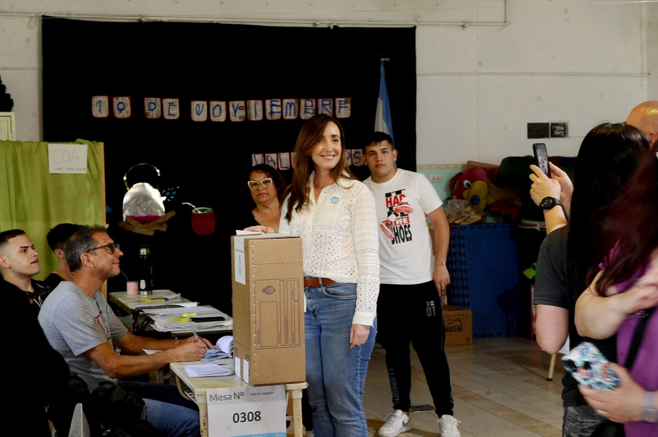 La votación de Victoria Villarruel. Foto: Télam.