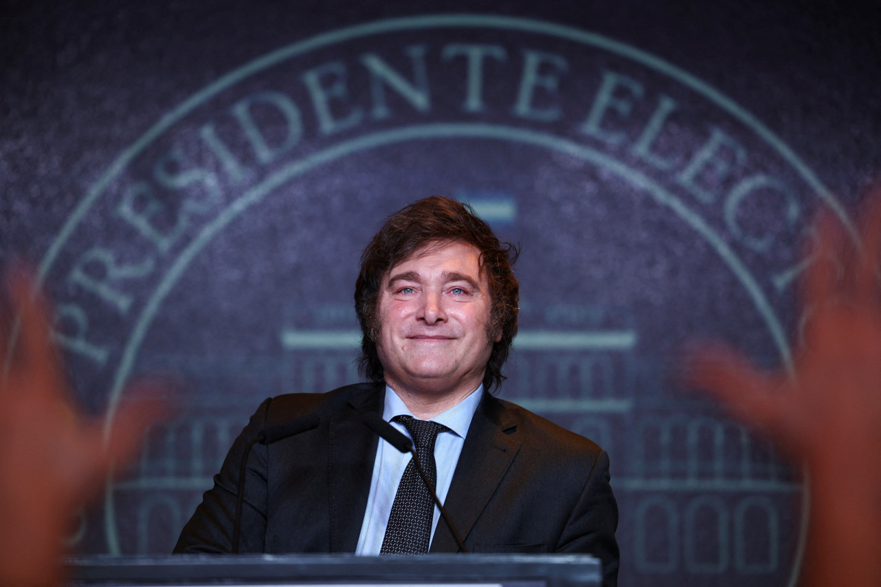 Javier Milei, presidente electo de la Argentina. Foto: Reuters