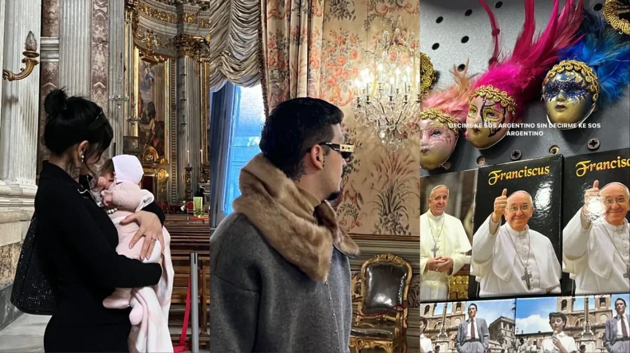 Las fotos que compartió Cazzu en el Vaticano. Foto: Instagram.
