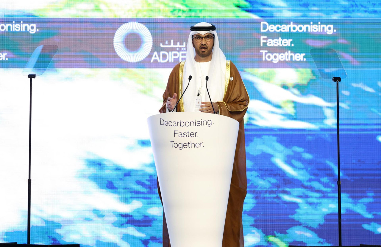 El Sultán Ahmed Al Jaber, Presidente de la COP28 en Dubái. Foto: EFE.