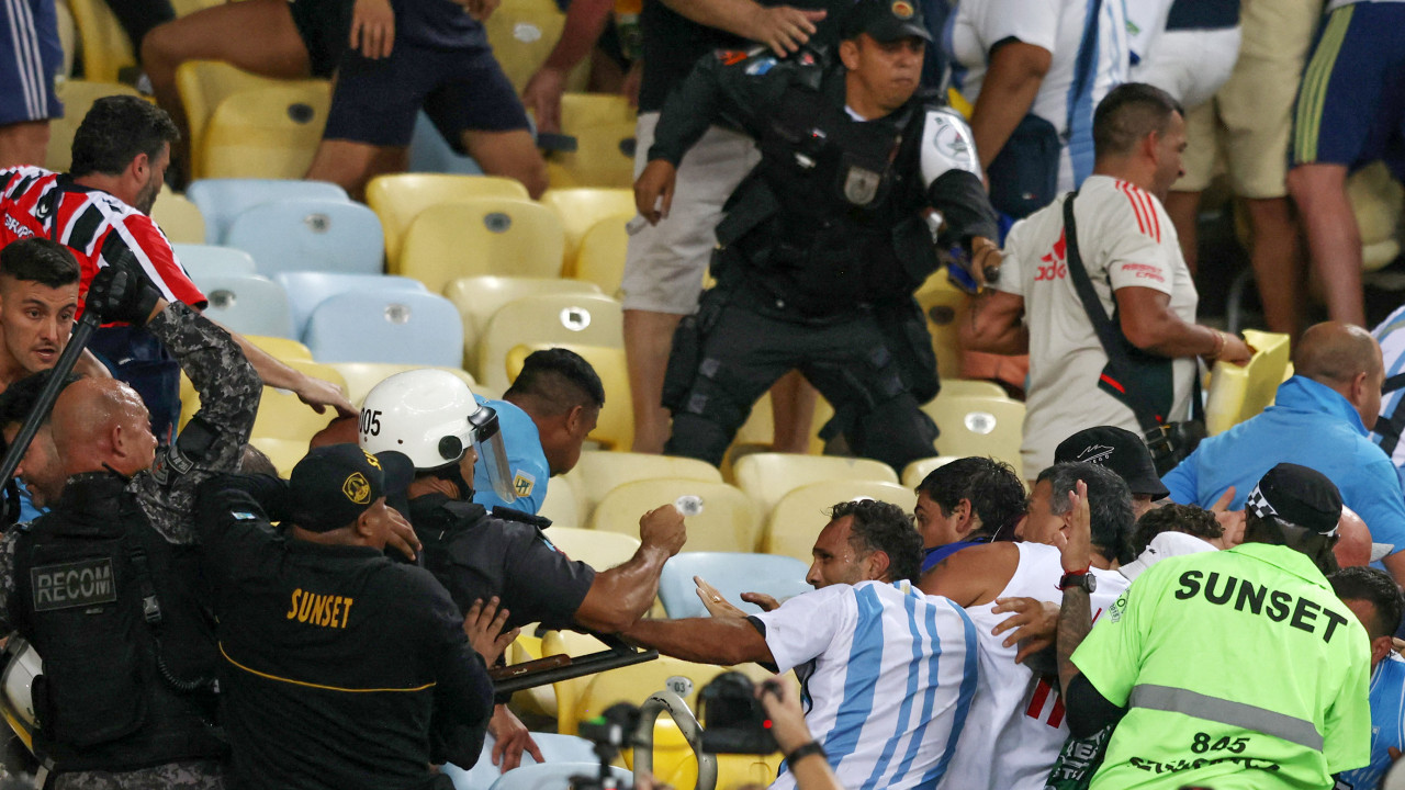 Incidentes en la previa del Brasil-Argentina en el Maracaná. Foto: NA