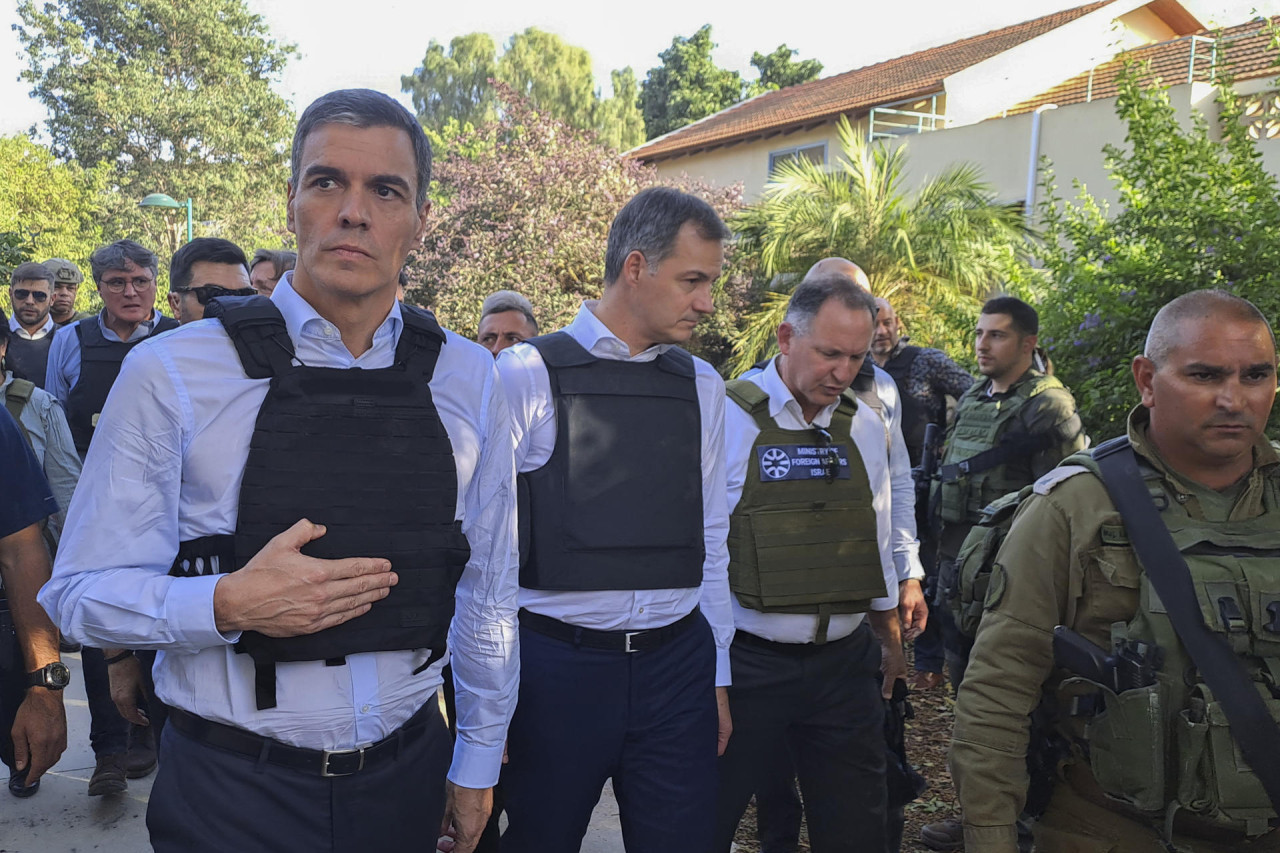 Pedro Sánchez en su visita a Israel. Foto: EFE