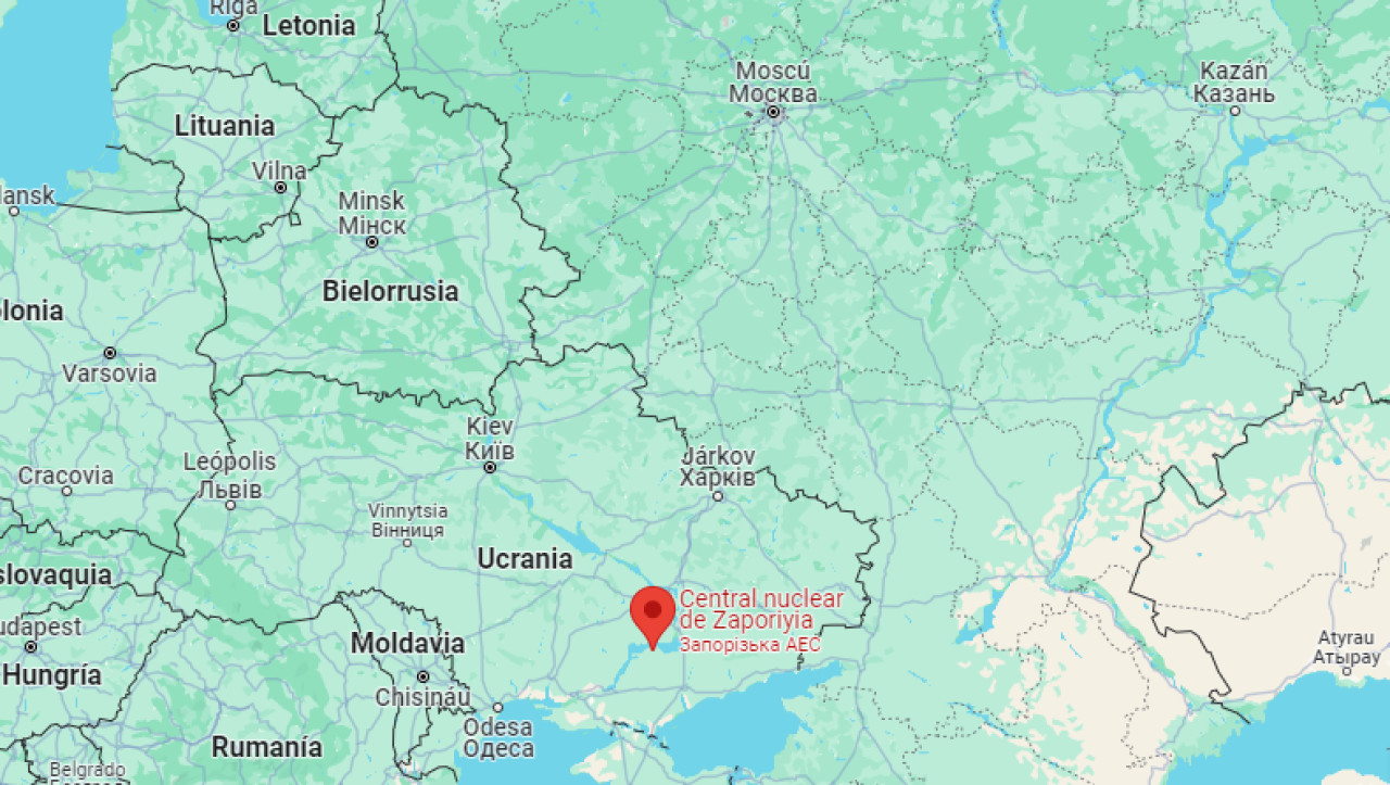 La ubicación de Zaporiyia. Foto: Google Maps