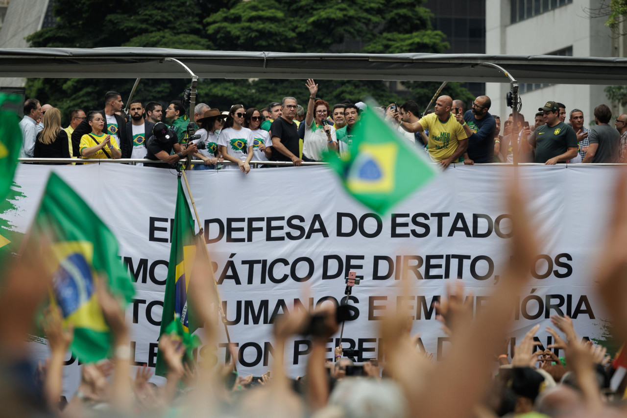 Los manifestantes de Bolsonaro clamaron contra la Corte Suprema. Foto: EFE.