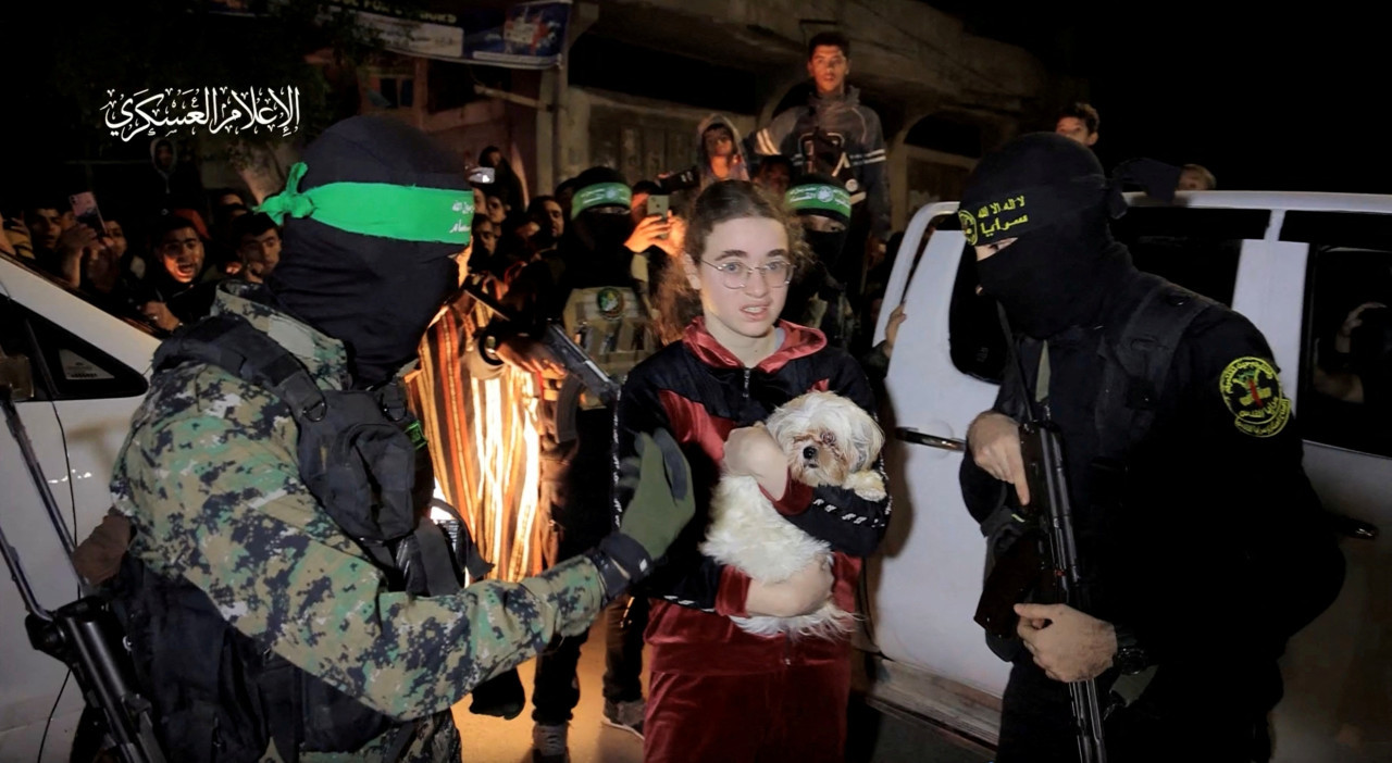 Rehenes israelíes liberados por Hamás. Foto: Reuters.