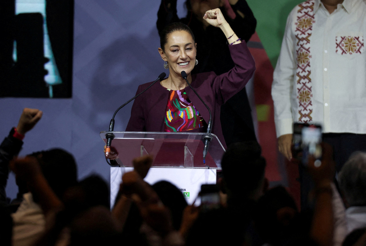 Claudia Sheinbaum del partido Morena como candidata presidencial para 2024, en Ciudad de México. Reuters