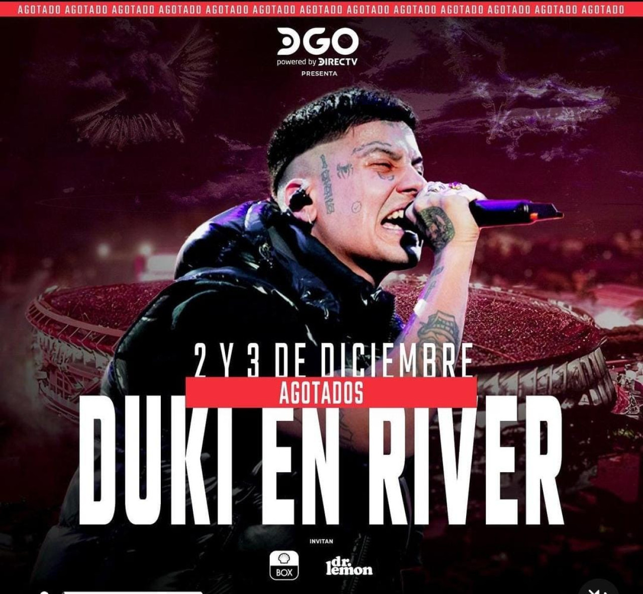 Duki agotó sus dos shows en River. Foto: Instagram (@duki).