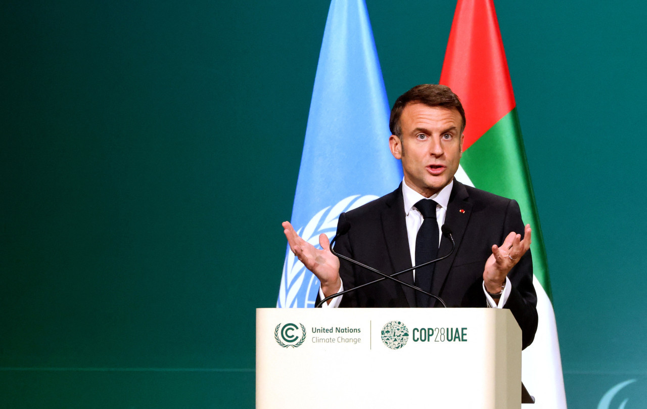 Emmanuel Macron en la COP28. Foto: Reuters