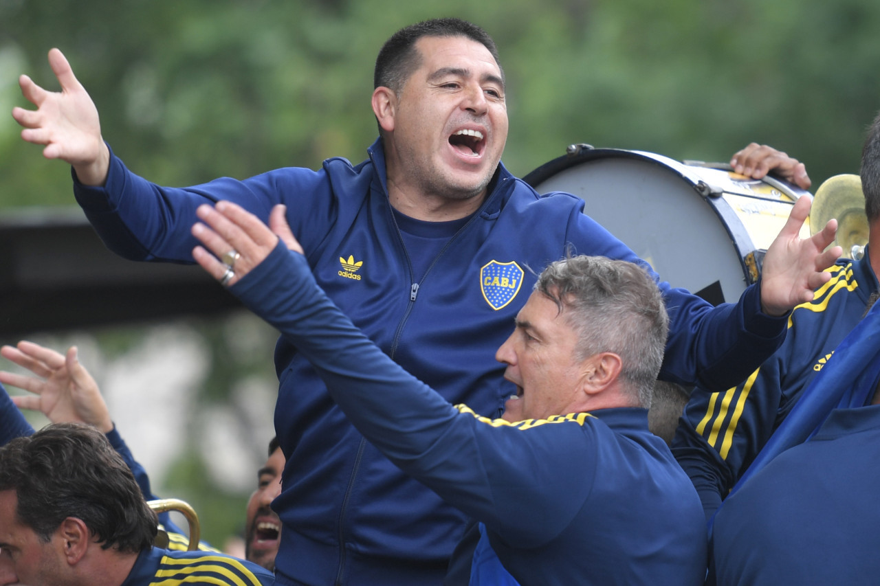 Juan Román Riquelme en la convocatoria de los hinchas de Boca. Foto: Télam