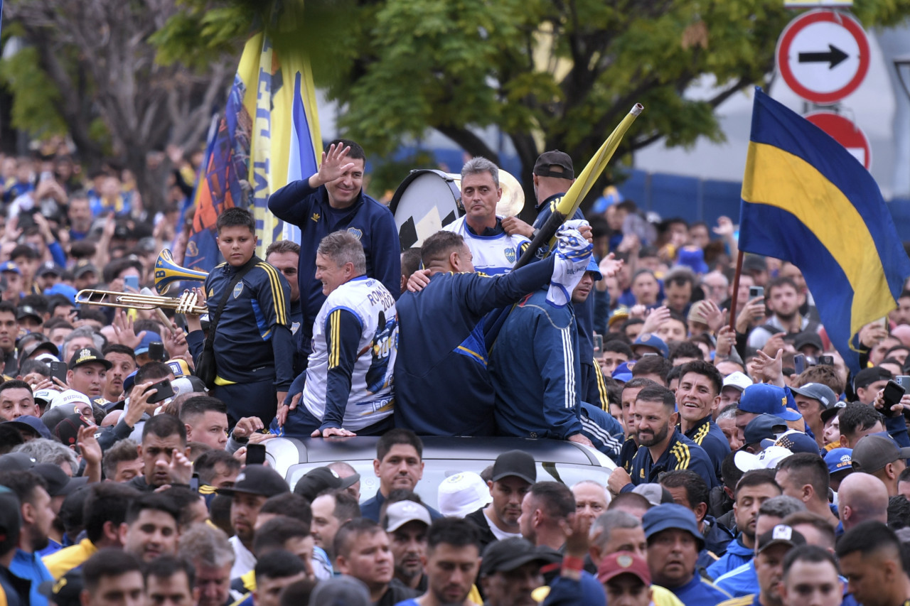 Juan Román Riquelme en la convocatoria de los hinchas de Boca. Foto: Télam