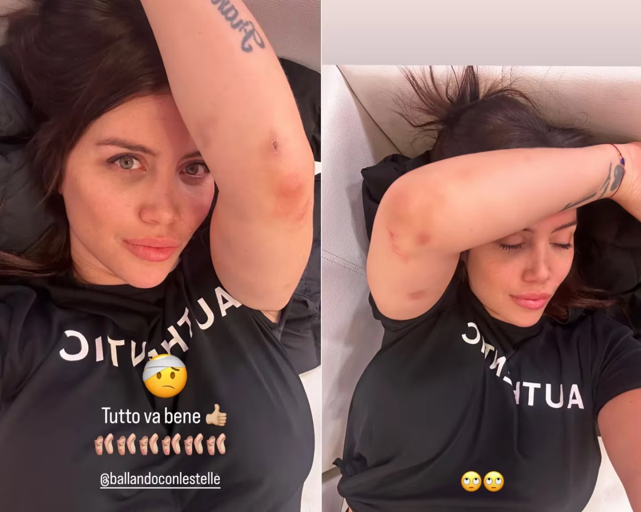 Las fotos de Wanda Nara que preocuparon a sus fans. Foto: Instagram.