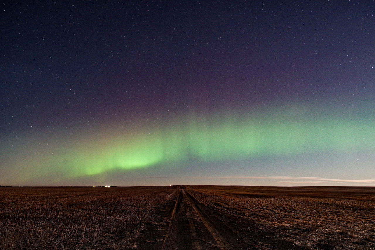 Aurora Boreal en Canadá. Foto: X (@gunjansinha2017).