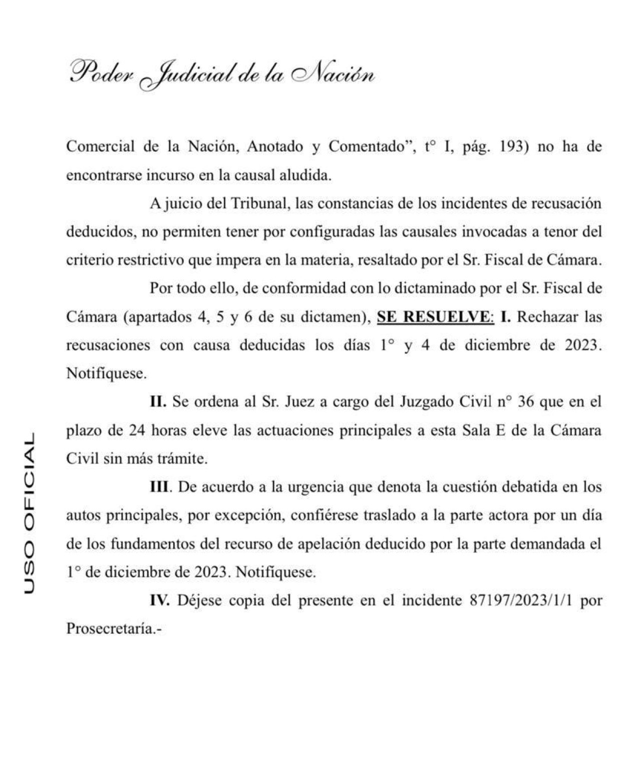 Fallo de la Cámara Civil que rechaza la recusación de la jueza Abrebaya en el caso de las elecciones en Boca.