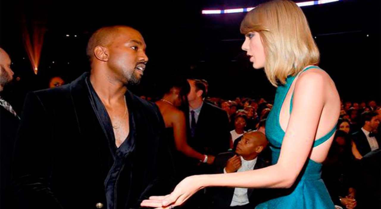 Taylor Swift y Kayne West. Foto: X/ @elpopular_pe