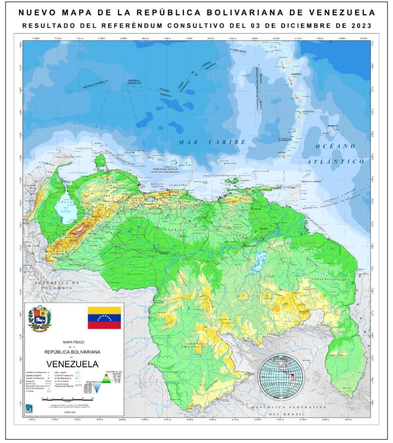 Nuevo mapa de Venezuela. Foto: X, @MundoEConflicto