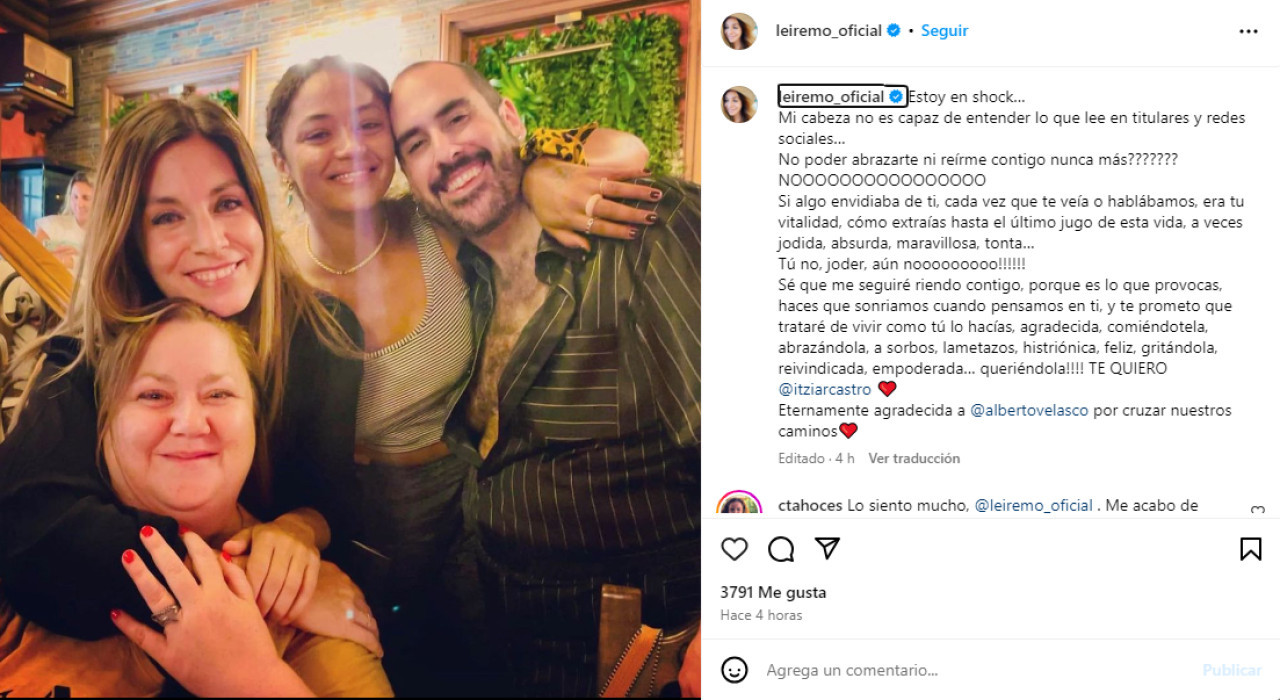 El sentido mensaje de Leire Martínez a Itziar Castro. Foto: Instagram.