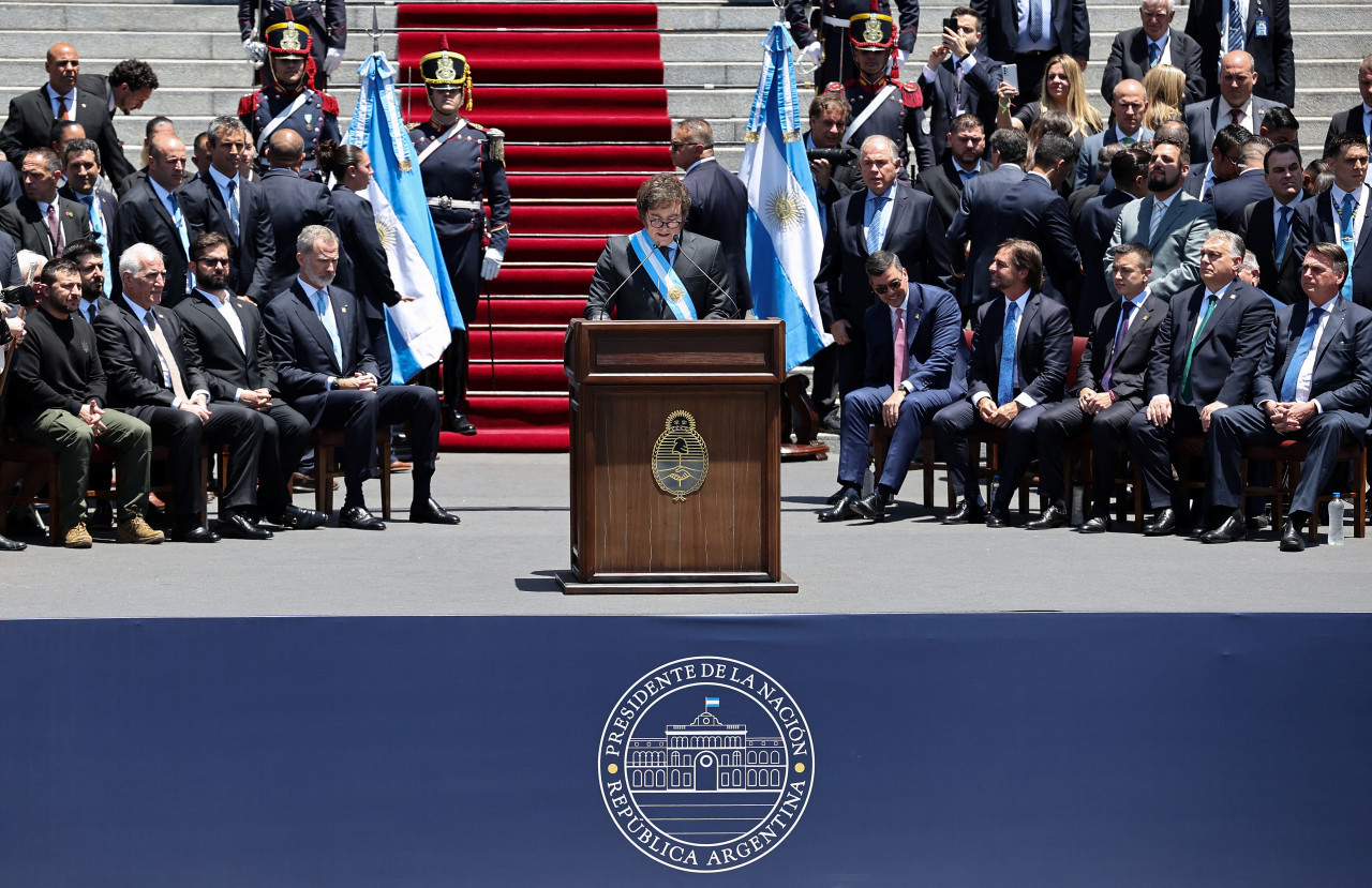 Asunción de Javier Milei. Foto: Reuters.