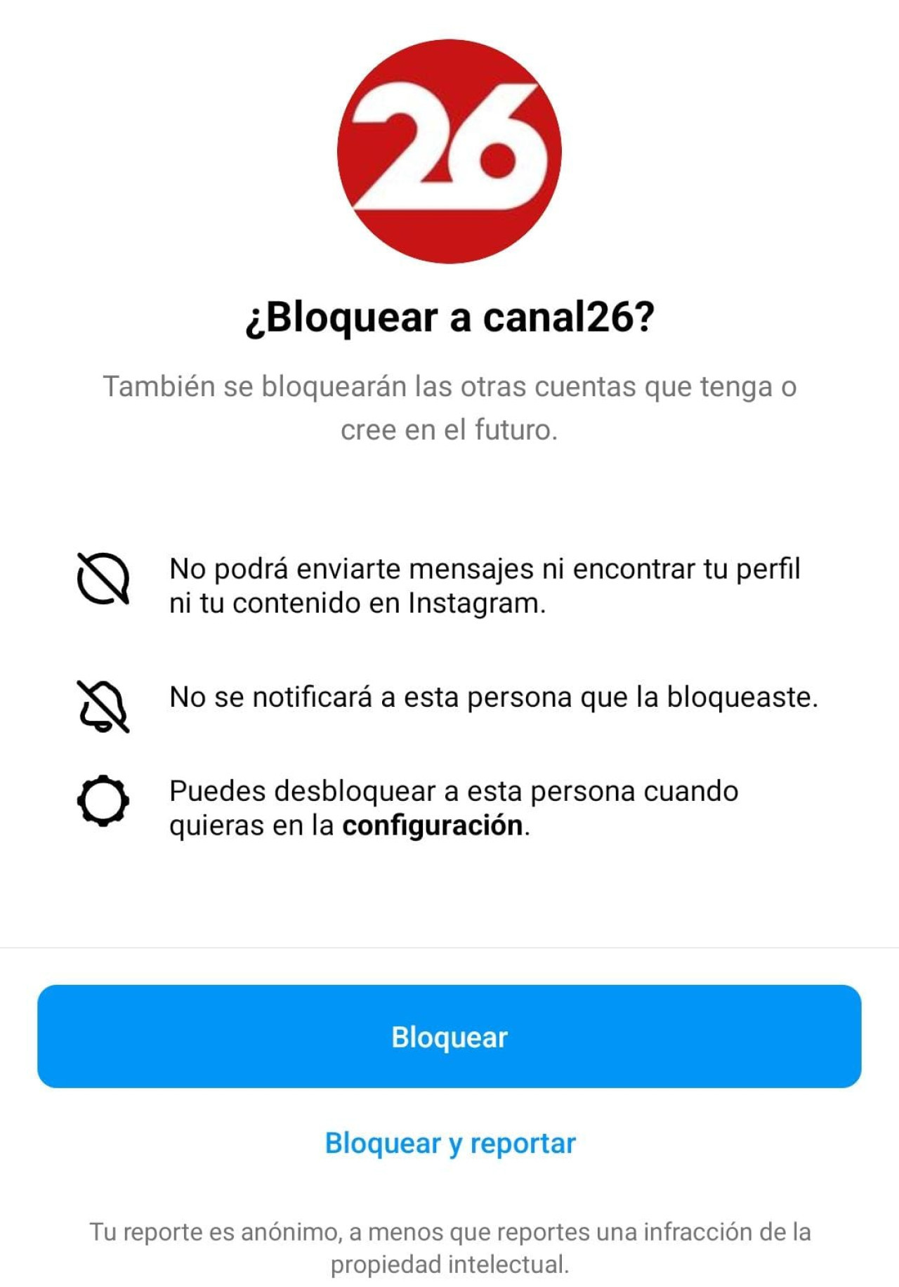 La red social especifica cuáles serán las consecuencias del bloqueo. Foto: Captura de pantalla Instagram.