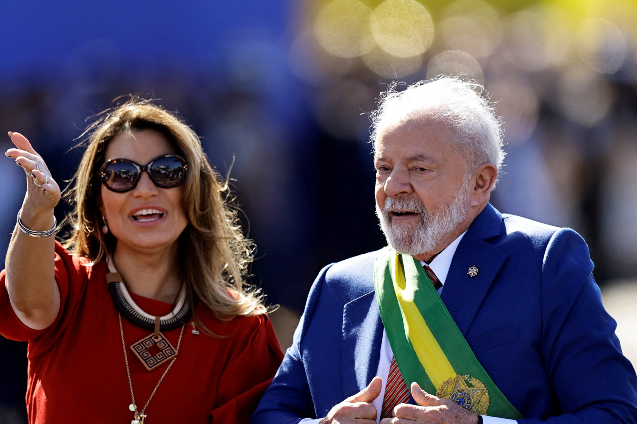 Janja y Luis Inacio Lula da Silva. Reuters
