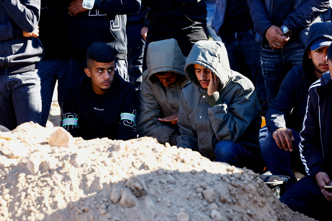 Funeral de Samer Tlalaka, rehén asesinado por el Ejército israelí. Foto: Reuters.